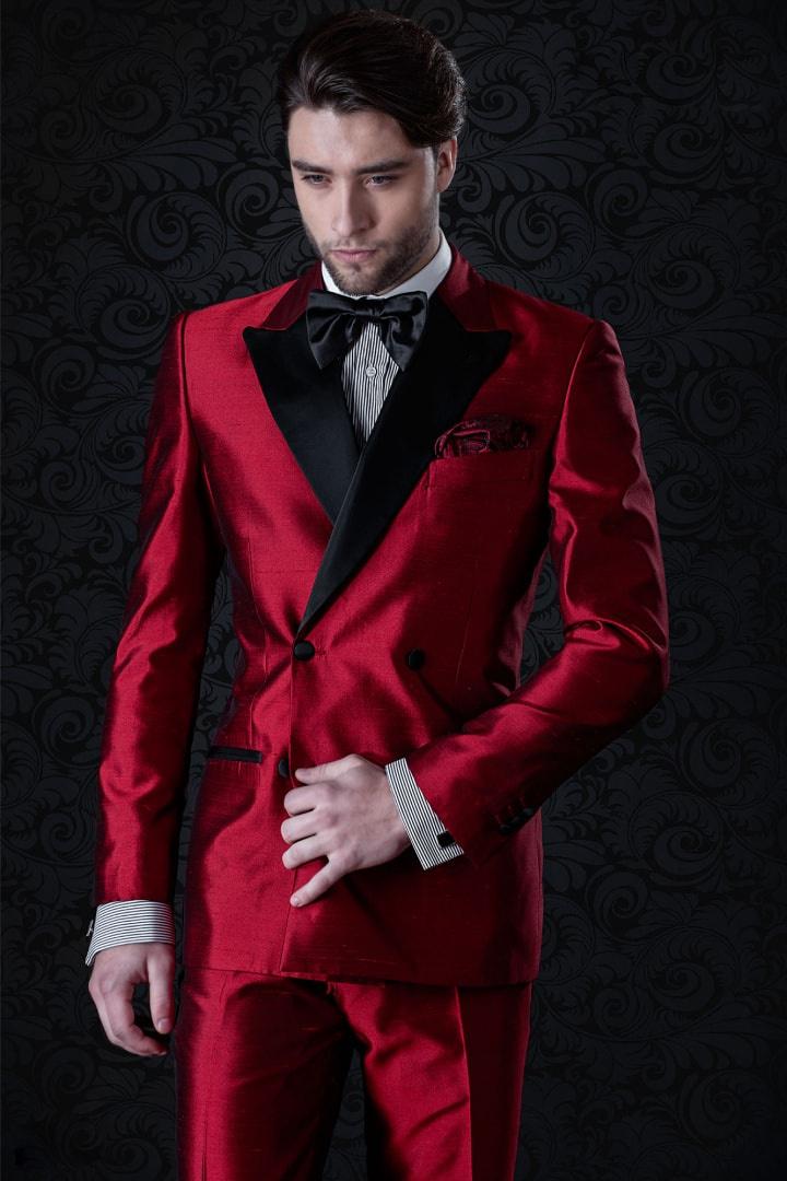 costume mariage homme rouge total look