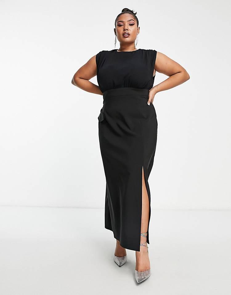 robe longue grande taille noire