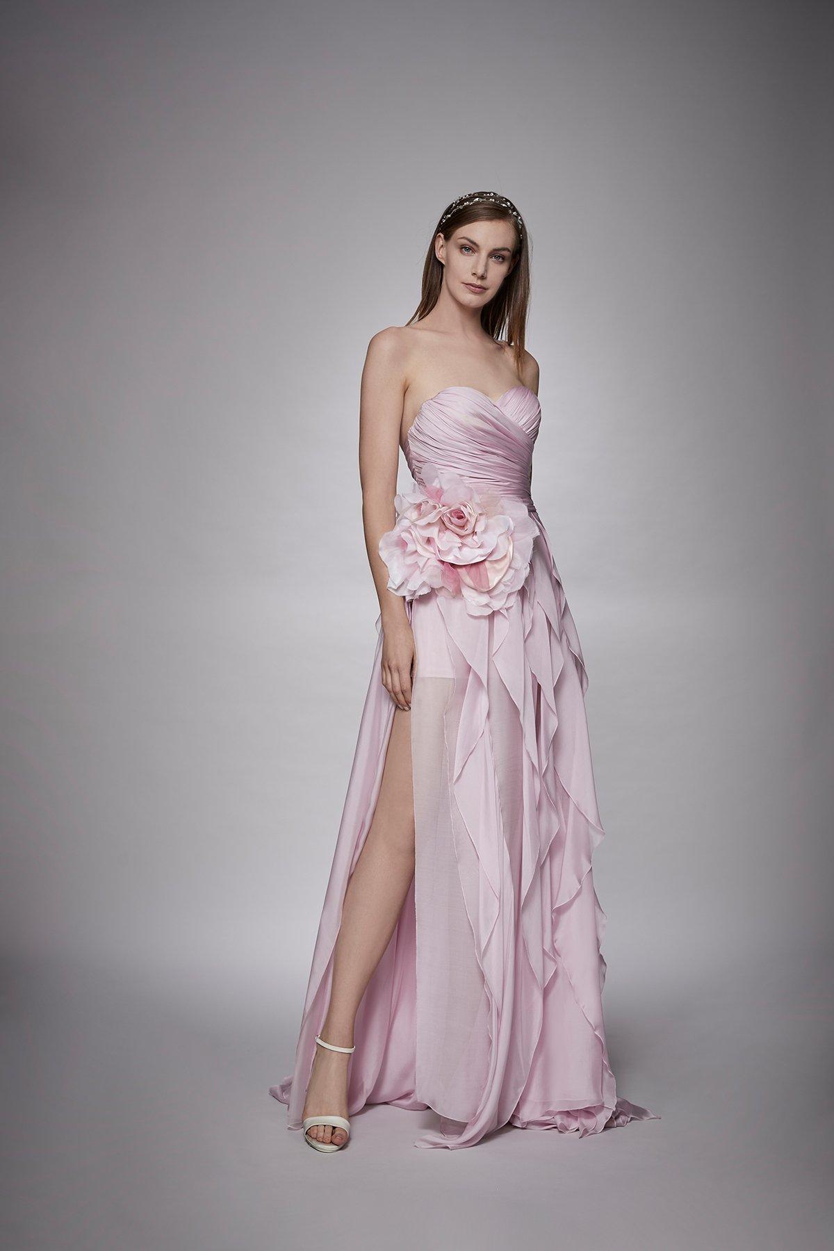 robe de mariée rose pastel