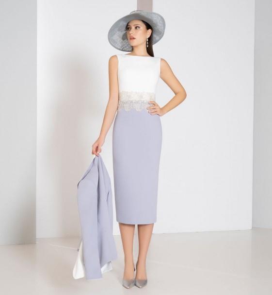 tenue de ceremonie femme de 50 ans invitée a un mariage, robe et chapeau