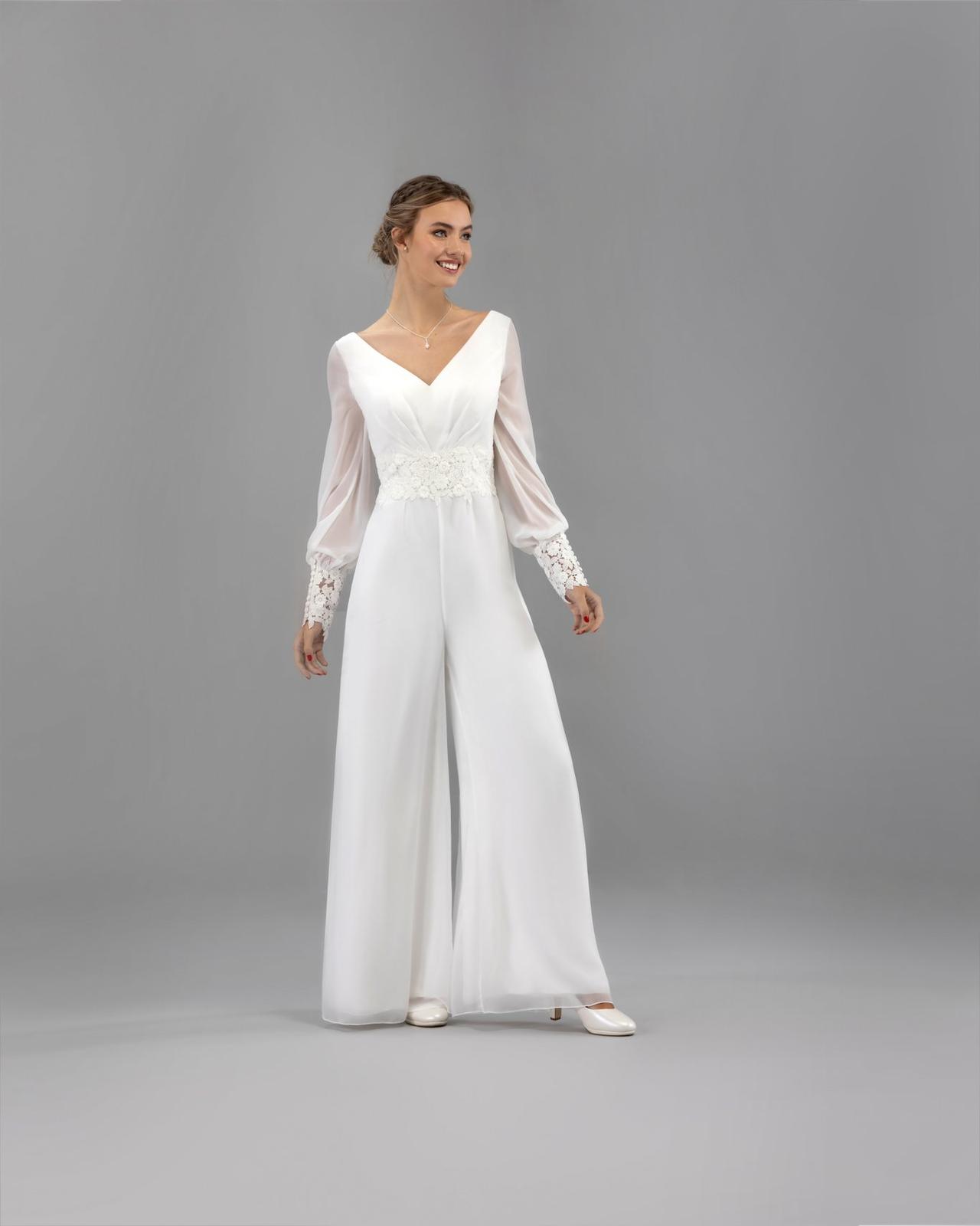 combinaison de mariage blanche longue