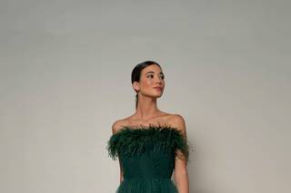 robe de soirée vert sapin pour mariage