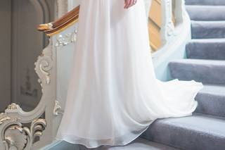 robe de mariée femme enceinte longue coupe empire