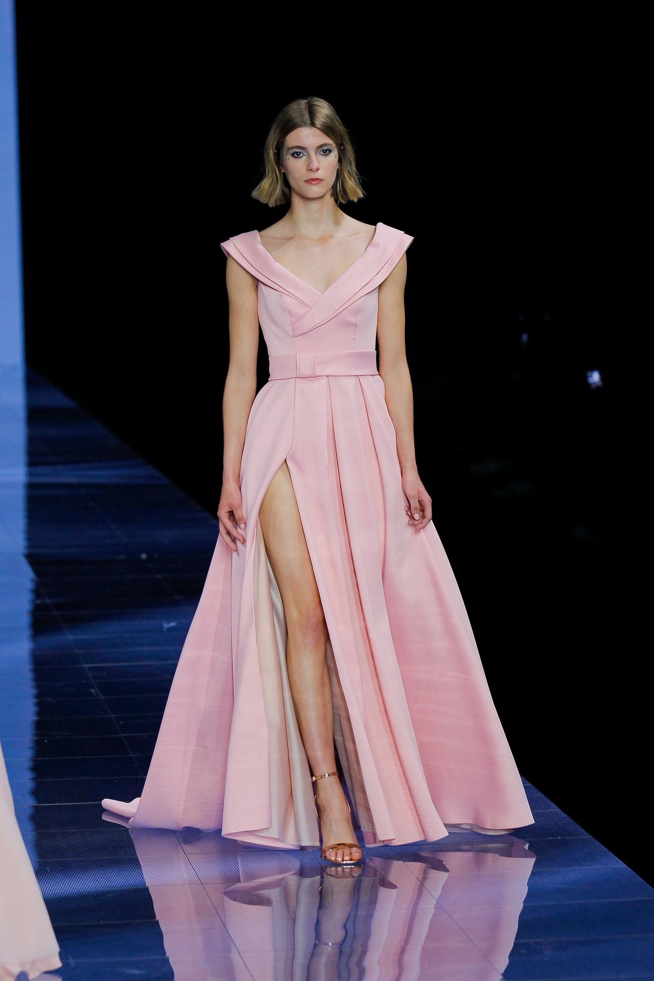 robe de mariée rose 2024 Cymbeline à plis