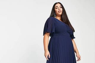 robe longue grande taille bleu marine