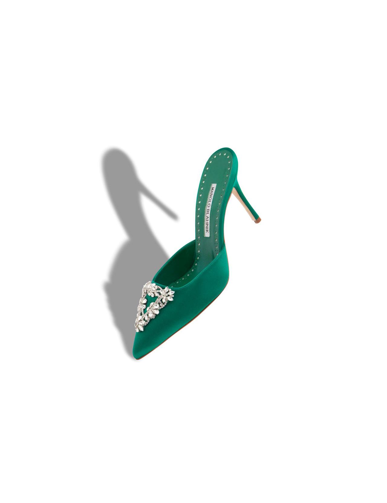 chaussures à talons vert