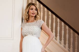 robe de mariée femme enceinte longue coupe empire