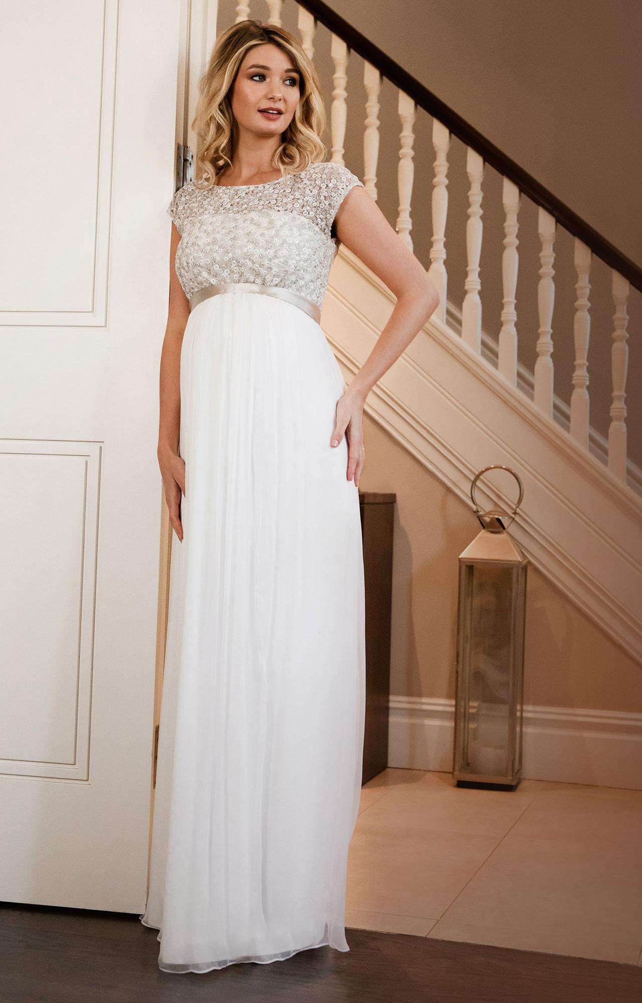 robe de mariée femme enceinte longue coupe empire