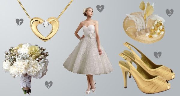 Look de mariée doré inspiré des années 50