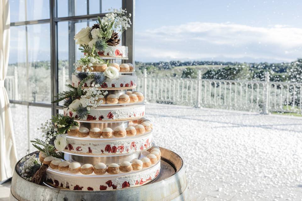 fraisier chou, gâteau de mariage mixte