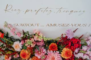 mariage thème coloré panneau bienvenue