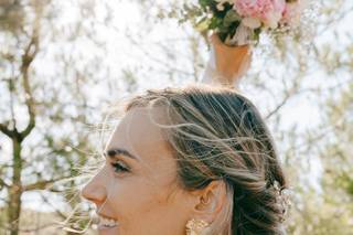 coiffure mariage cheveux mi long avec tresse