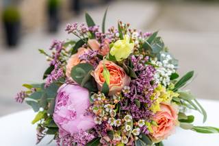 bouquet de mariée rond multicolore