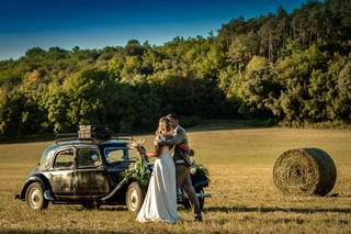 Photo couple mariage originale champetre retro