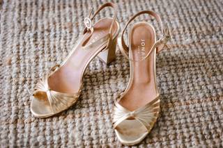 chaussure de mariage femme dore