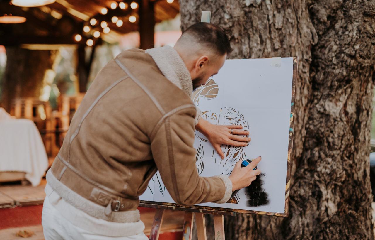 live painting animation mariage