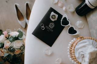 faire-part de mariage chic et moderne noir et blanc