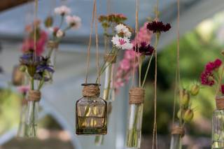 décoration mariage champêtre suspensions fleurs