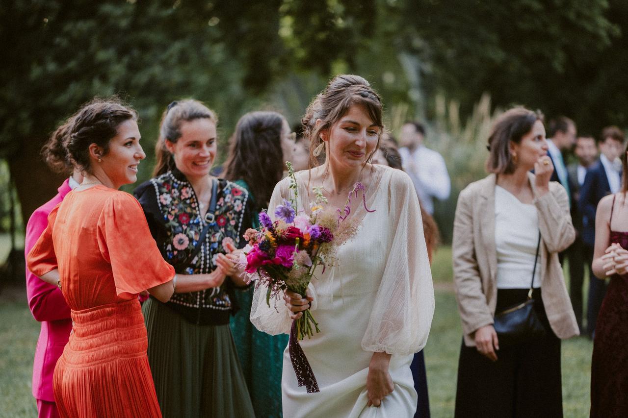 petit bouquet de mariée multicolore