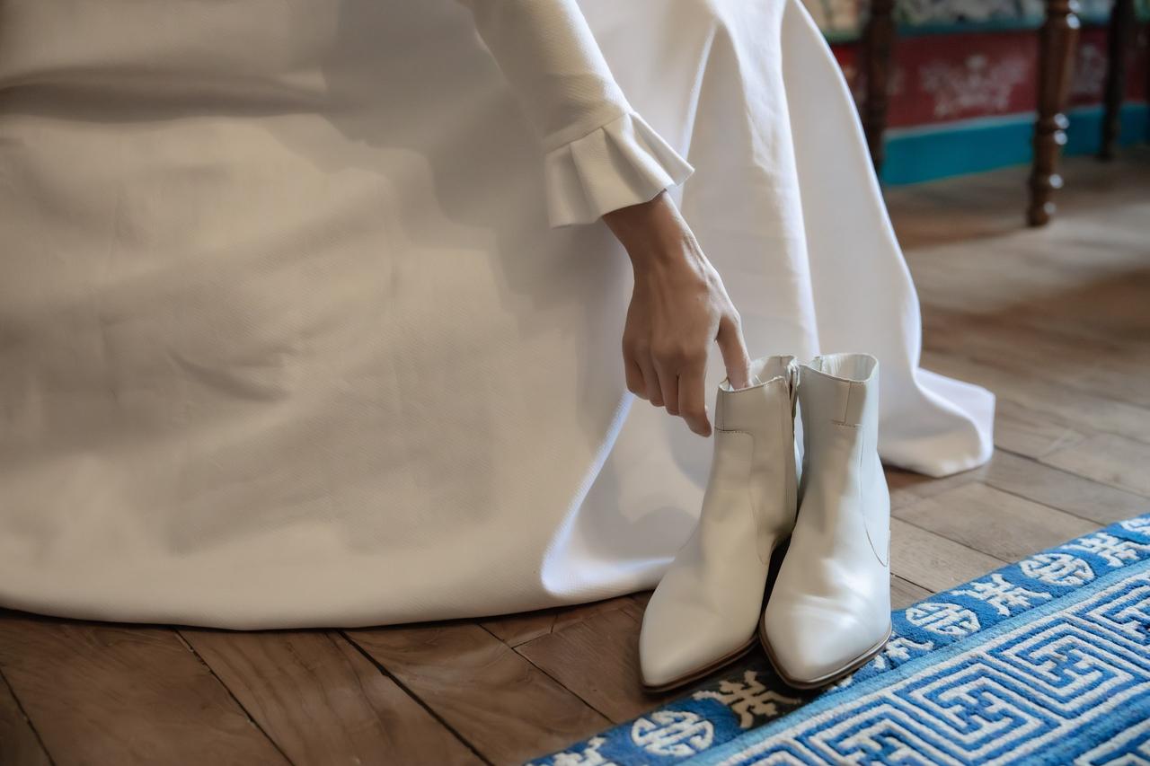 bottines mariée hiver blanches