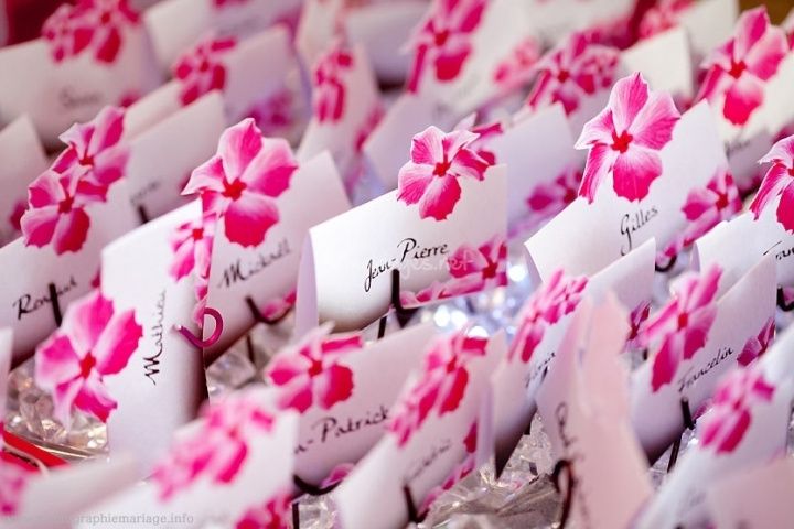 Escort cards pour le mariage