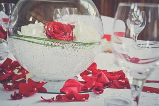 deco de table rouge pour mariage d'hiver