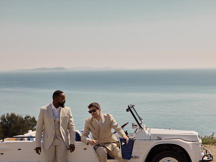 tenue mariage homme ete sans cravate