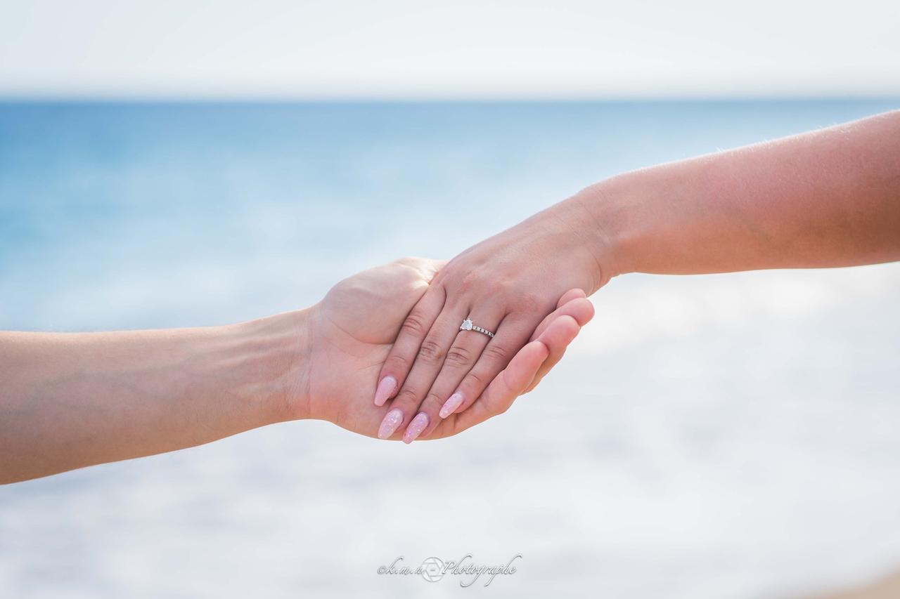 annonce fiançailles photo main bague