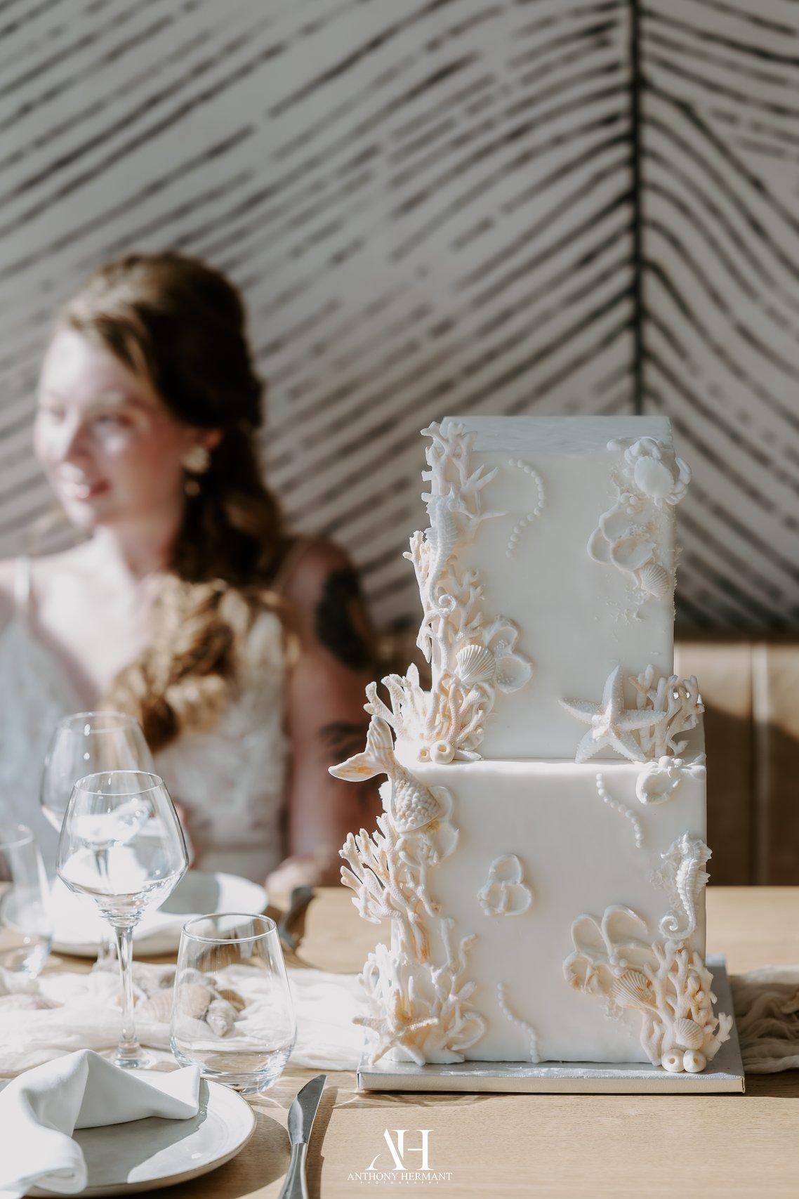 gateau de mariage de luxe coquillages