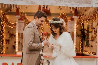 futurs mariés avec leur chien, mariage avec chien