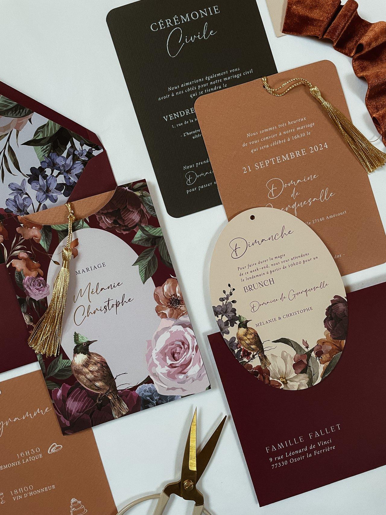 faire part invitation inspiration mariage mocha mousse, couleur pantone 2025