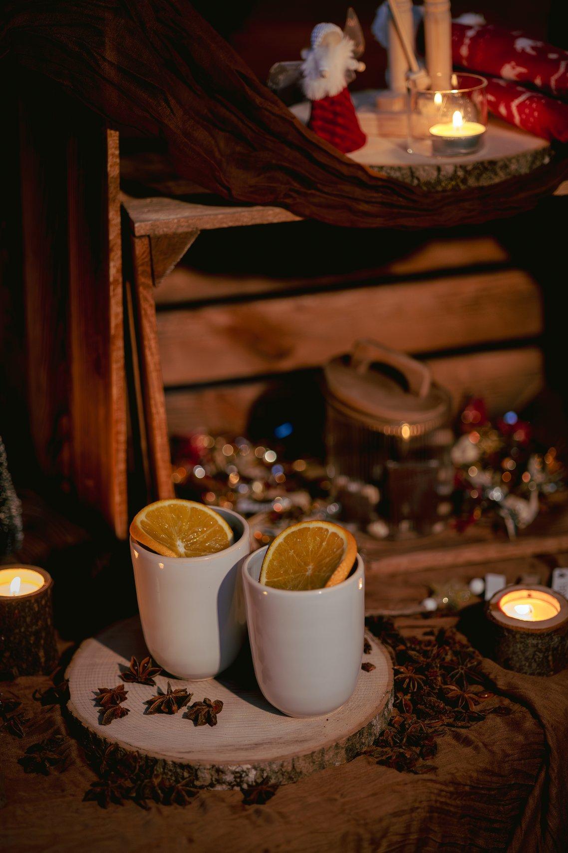 decoration mariage en hiver, vin chaud