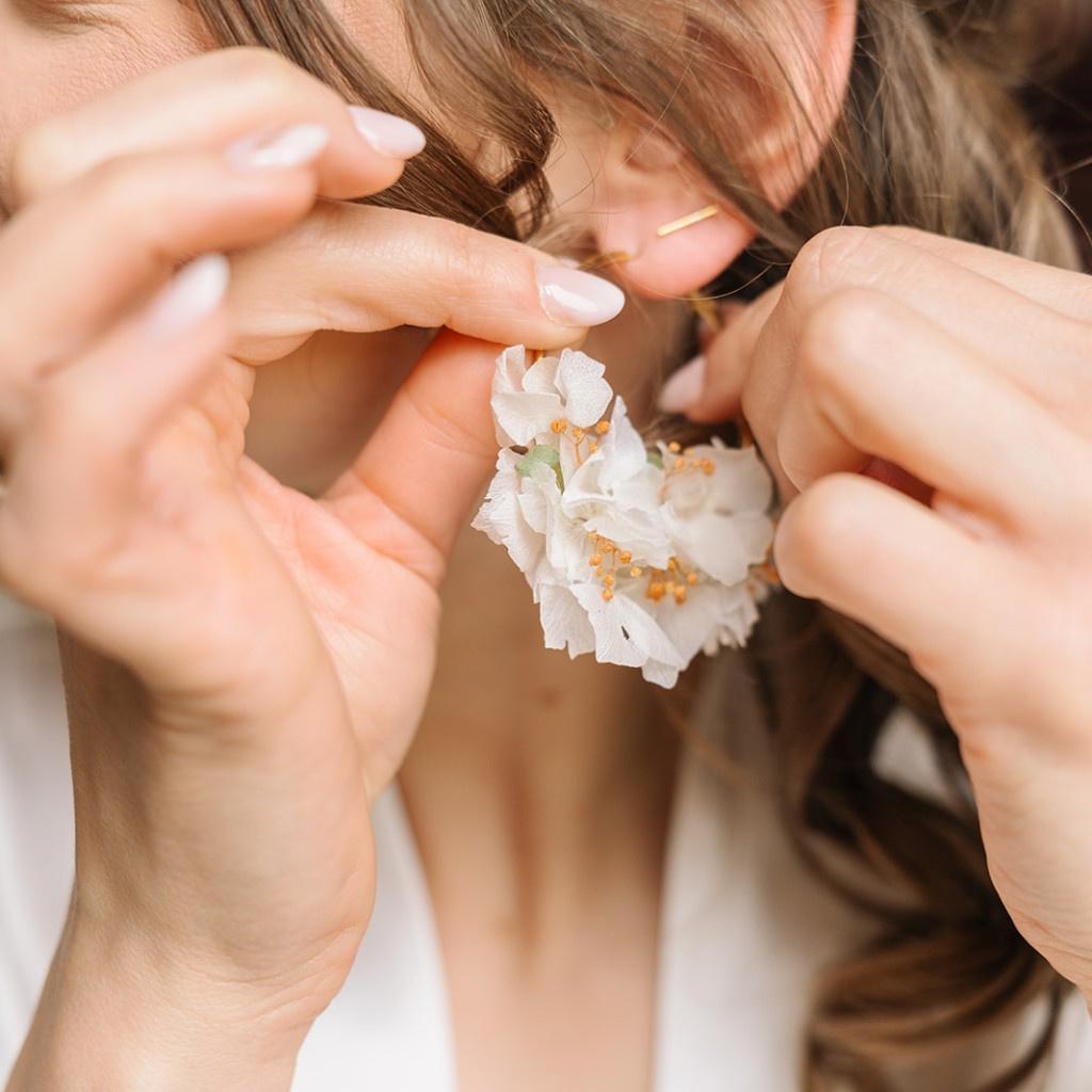 boucles d'oreilles fleurs mariage champetre