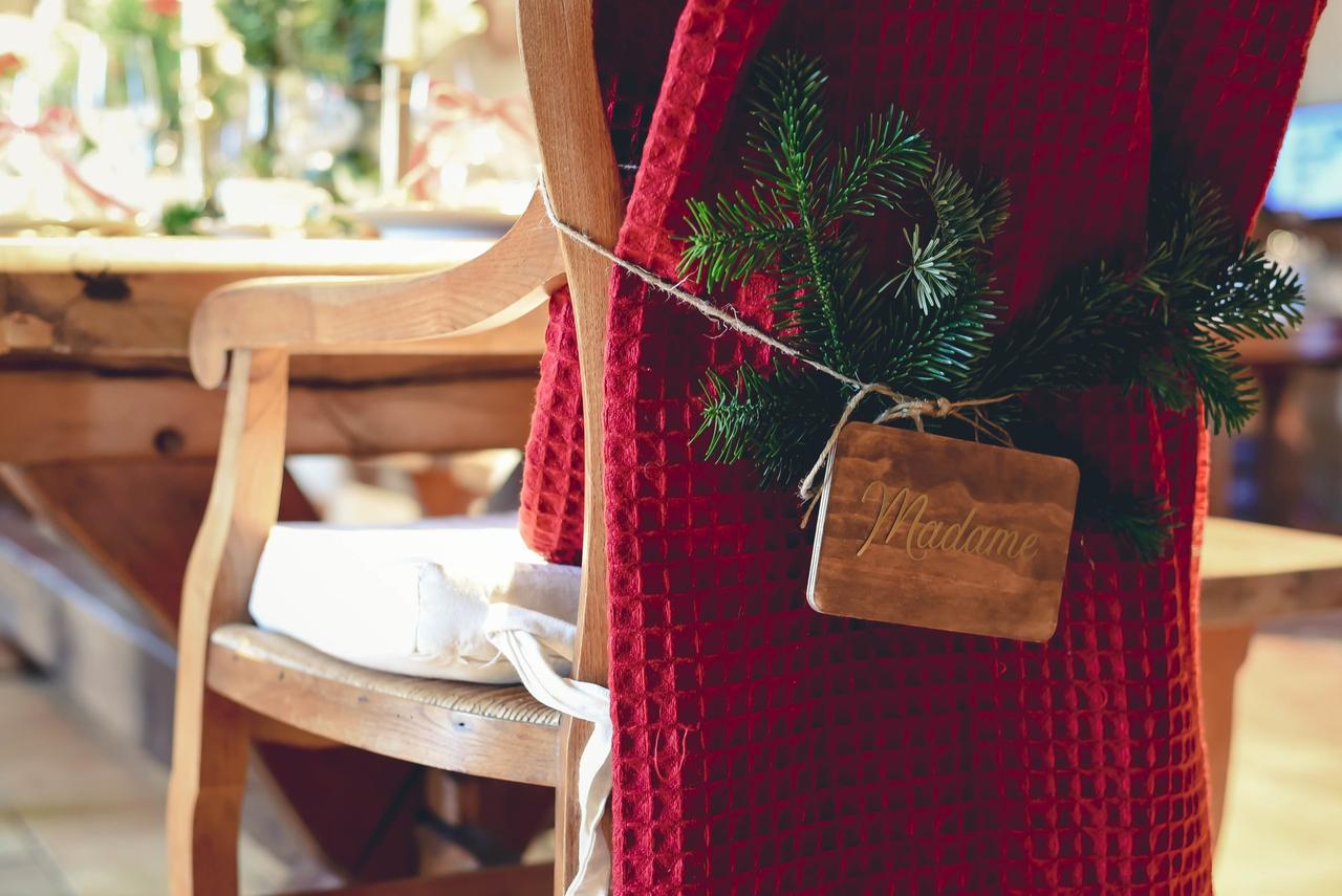 Décoration mariage hiver chaise