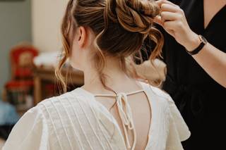 chignon bouclé de mariée