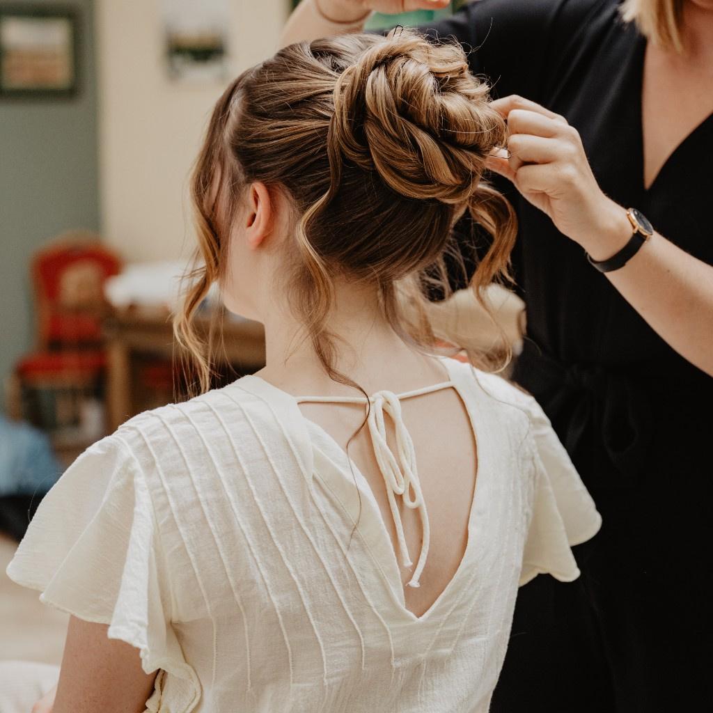 chignon bouclé de mariée