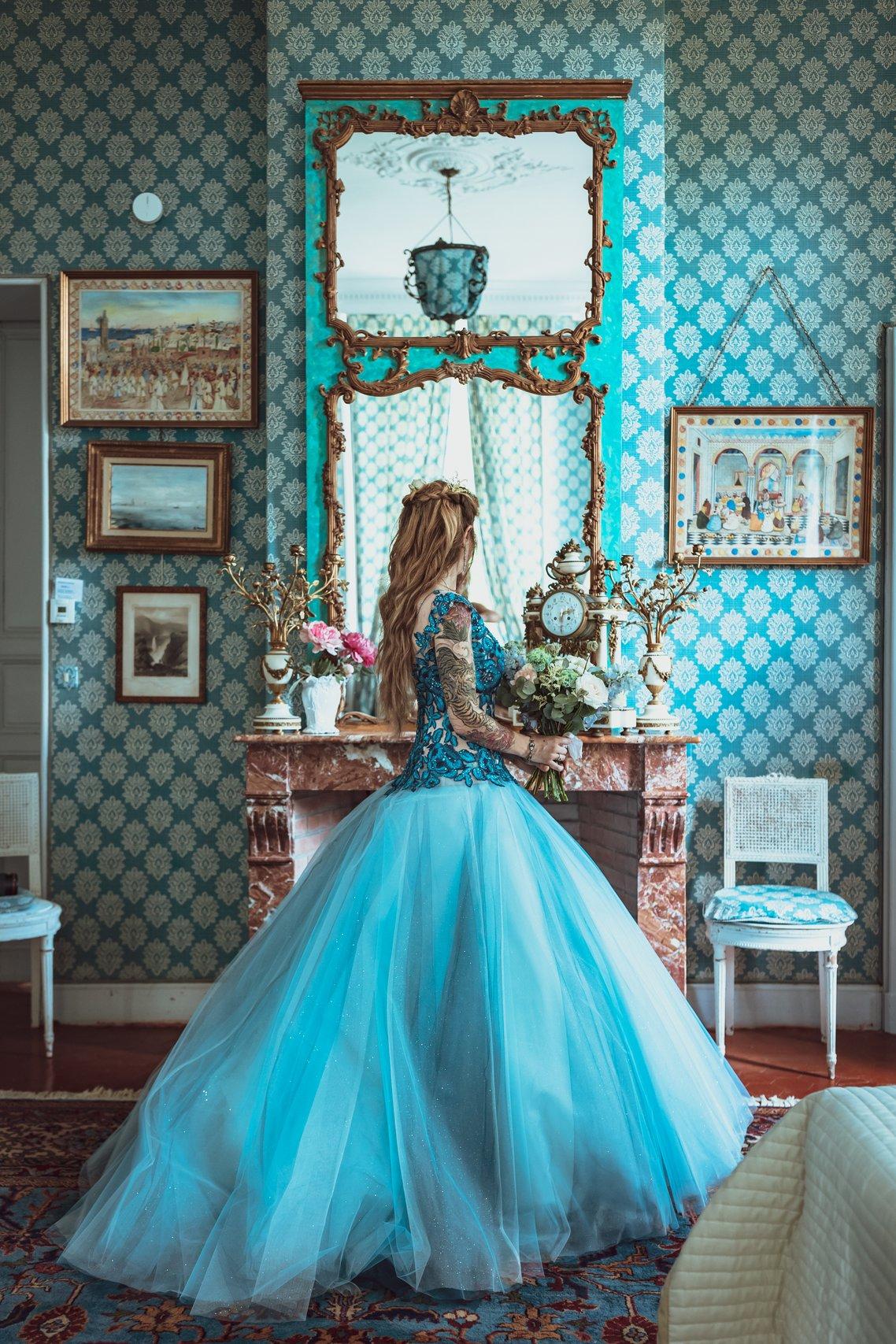 robe de mariee couleur bleu