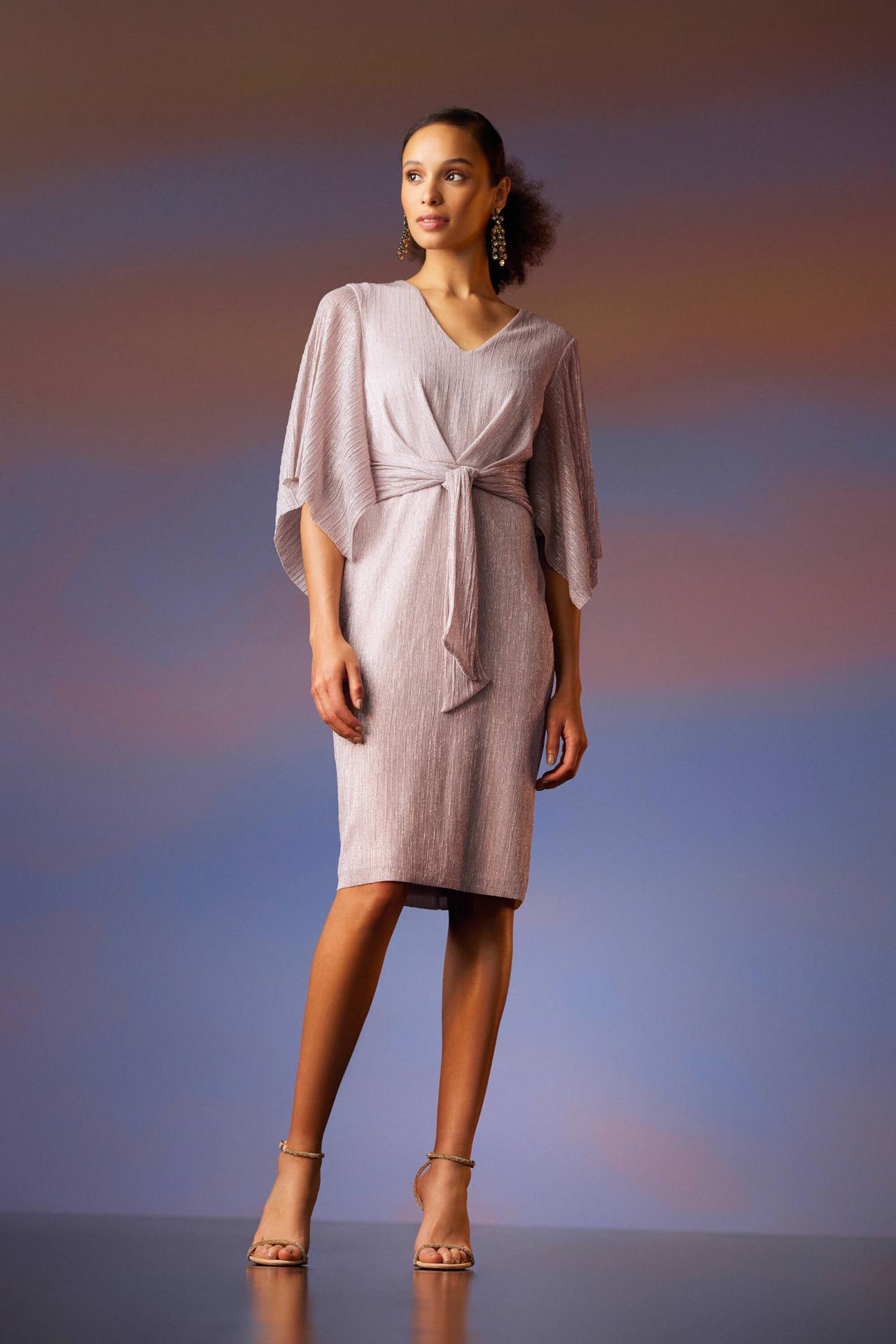 robe invitee mariage hiver mi-longue rose