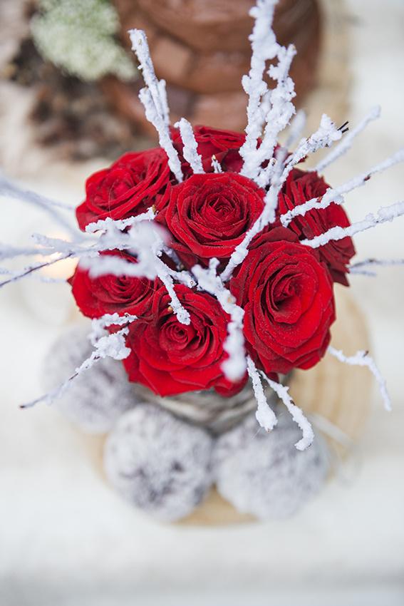 deco de mariage rouge d'hiver