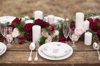 deco de mariage rouge d'hiver theme Noel