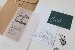 Faire-part de mariage avec papier calque