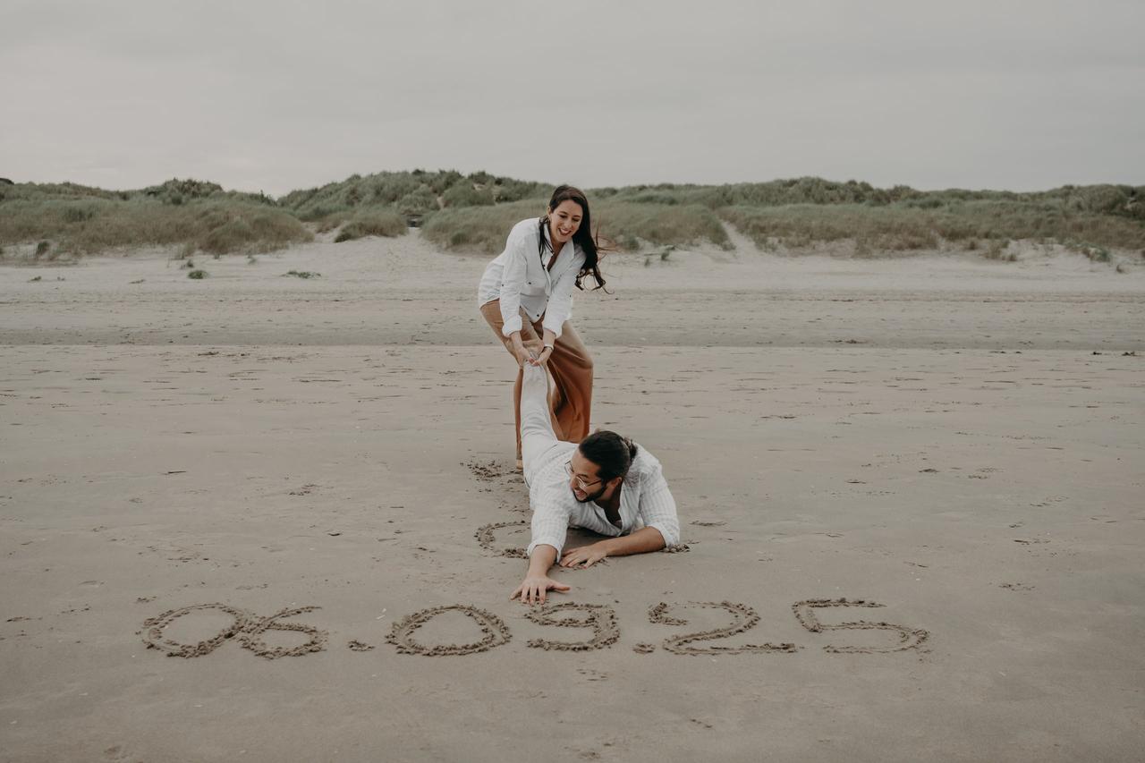 annonce fiançailles photo plage