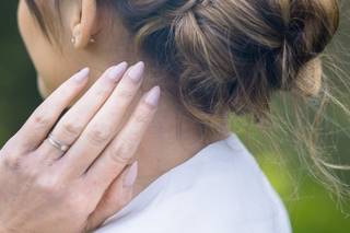 chignon coiffure mairée avec accessoires cheveux