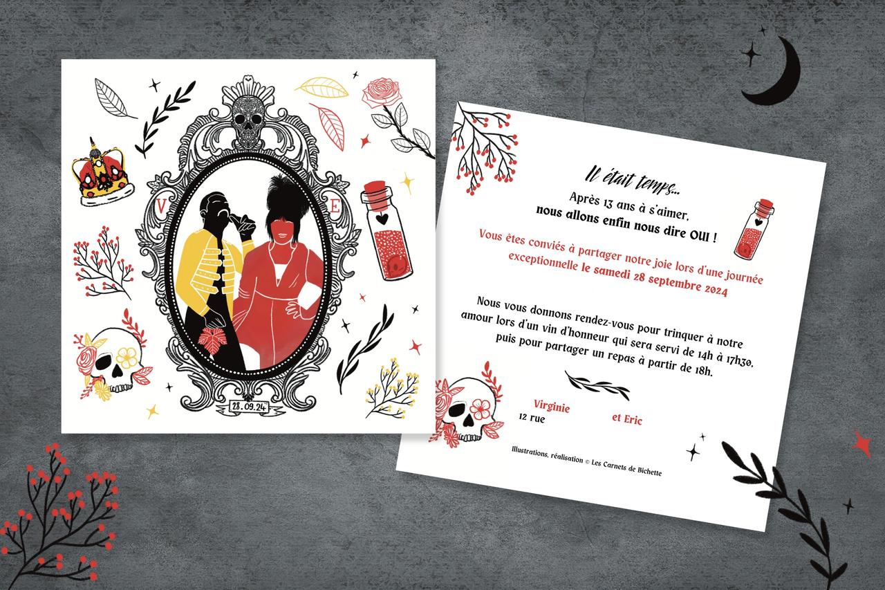 texte pour faire part de mariage original humour illustration
