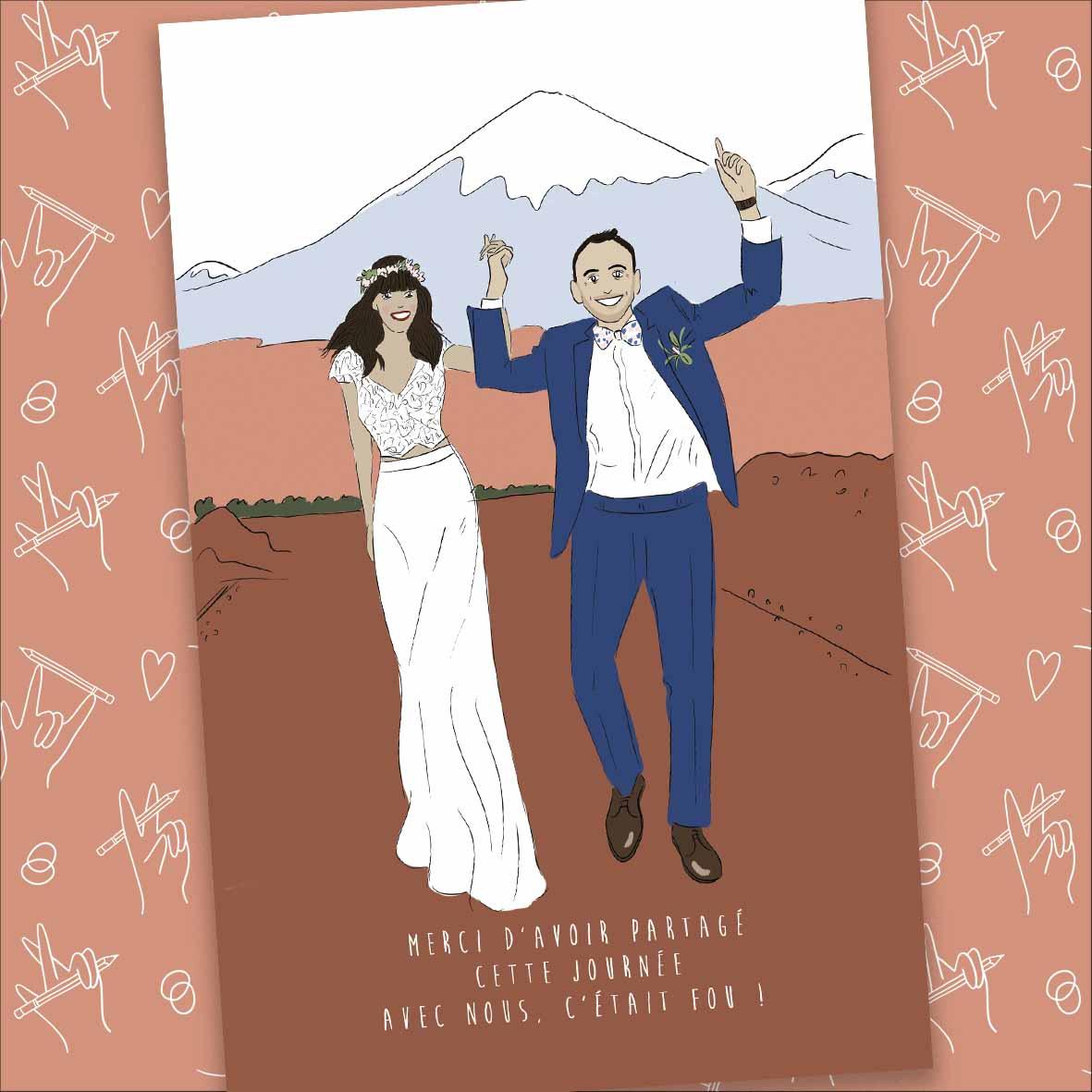 phrases remerciement mariage portrait aquarelle