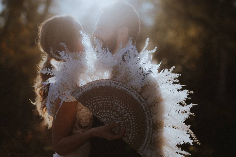 Jeunes Mariés Avec Des Cierges Magiques Dans Un Parc De Nuit Avec Des  Guirlandes Dans Les Arbres. Fin De Mariage Banque D'Images et Photos Libres  De Droits. Image 164470876