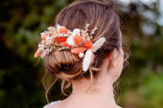 coiffure mariée fleurs séchées