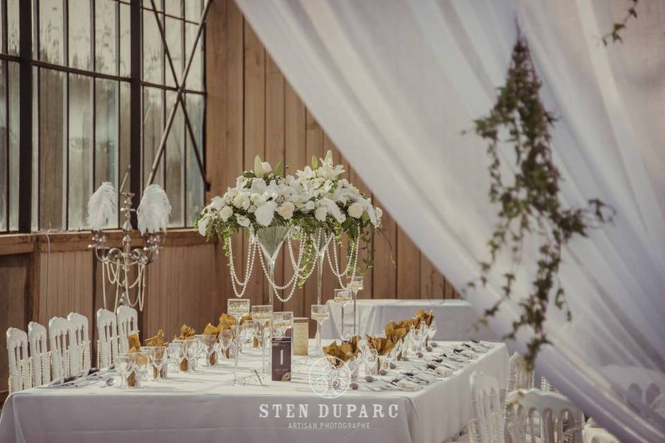 Décoration de mariage en blanc