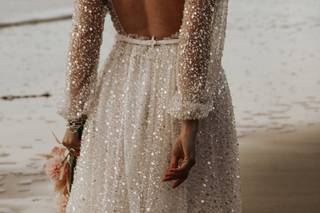 robe mariee plage paillettes