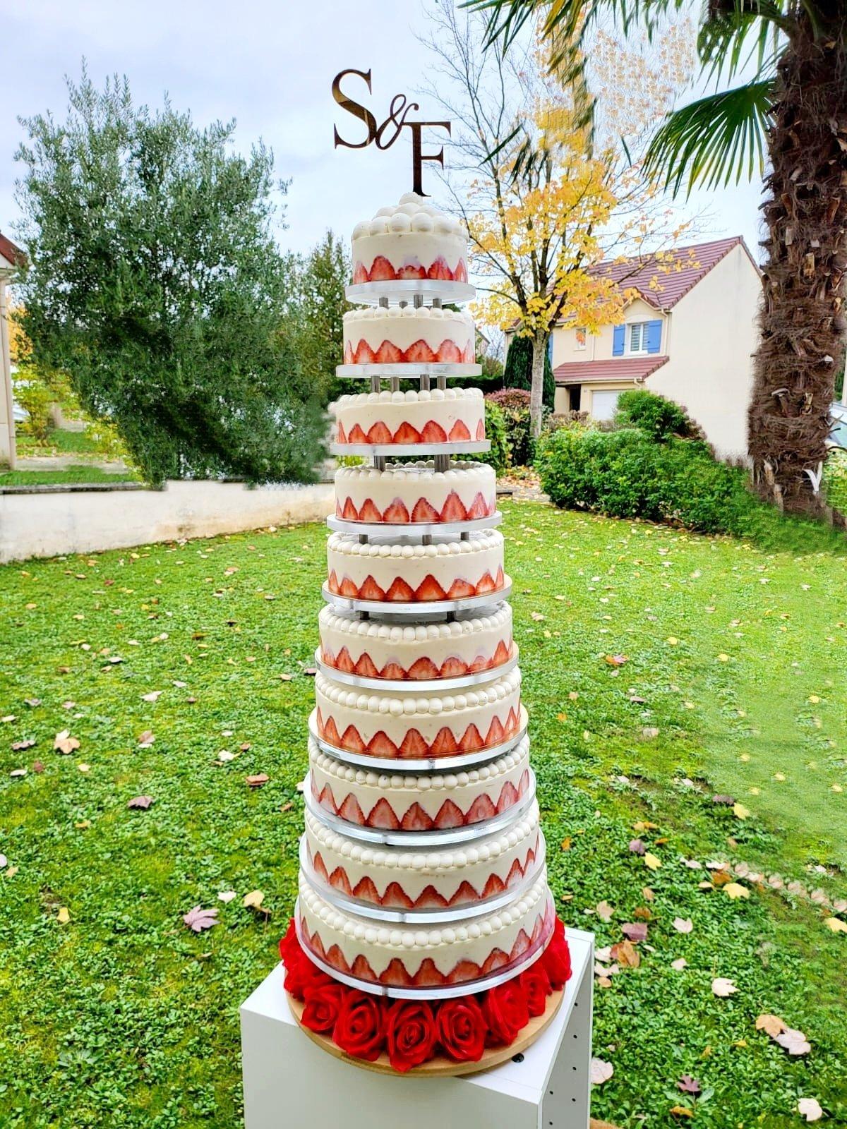piece montee fraisier mariage luxe